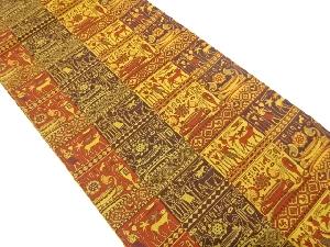 エジプト壁画模様織り出し　全通袋帯